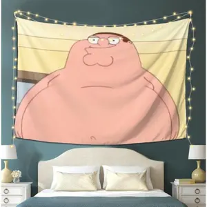 Peter Griffin Album Cover Tapestry - Soft Peach Beige Polyester Wall Hanging, Lightweight and Machine Washable Home Decor for Bedroom, Living Room, Dormitory - No Power Required, Album Cover Wall Art 60X40 Decoration Gift.