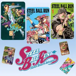 Jojo’s Steel Ball Run Credit Card Sticker, Manga Debit Skin Card, Johnny Joestar, Gyro Zeppeli, Diego Brando Design, Gift for Manga Fans.