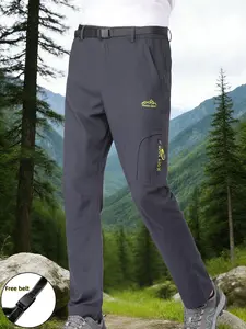 Men's Sport Long Pants 1 Piece Set, Outdoor Quick-Dry Breathable Elastic, Casual Fitness Hiking Camping, Multi-Pocket Design, Comfort Waterproof Durable