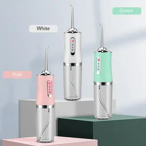 A dental irrigator with 4 types of nozzles - gentle deep cleaning, essential for travel