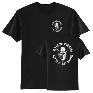 Tee with "LITTLE BIT COUNTRY LITTLE BIT HOOD" & Cowboy Skull Graphic: Bold Statement