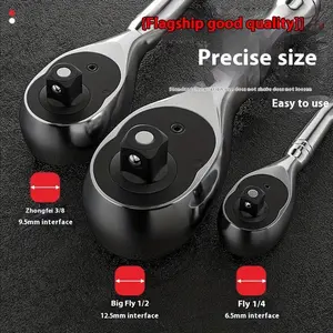 OUDISI Heavy Duty 2-Way Ratcheting Wrench Set - 72-Tooth Quick Socket, Chrome Vanadium Steel Build, Short Chrome Steel Handle, 1-Handed Operation, Large/Medium/Small Sizes, Durable Tool for Car Repair, Metal Parts Work