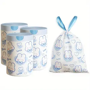 300pcs 4 Gallon Duty Trash Bags - Scent-Free, Thickened, and Stretchy Drawstring Garbage Bags for Bedroom, Kitchen, Living Room, Outdoor, and Toilet - Multipurpose Use