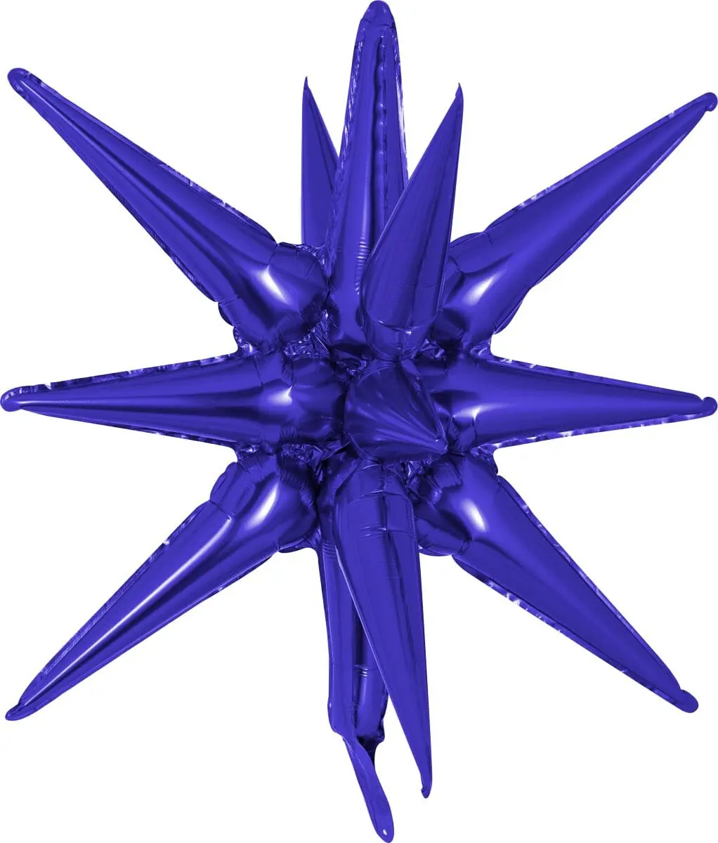 Decochamp Starburst Purple 3D Foil Balloon - 22" in.