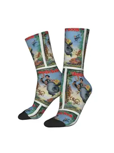1 Pair Hip Hop Retro The Jungle Book Men's compression Casual Stylish Socks Harajuku Seamless Printed Funny Novelty Happy Crew Sock