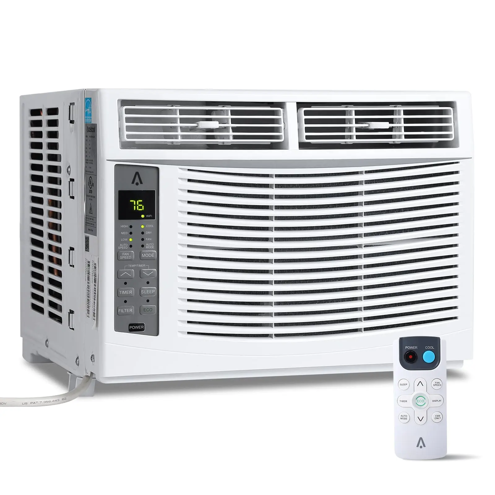 Garvee Window Air Conditioners, 6000 BTU Compact AC Unit, Energy Saving Window AC, Smart AC with 3 Modes Cool Dry Fan Speed Control,Cools Up to 150 Sq.Ft,115v Mini Air Conditioner for Bedroom,Office,Home