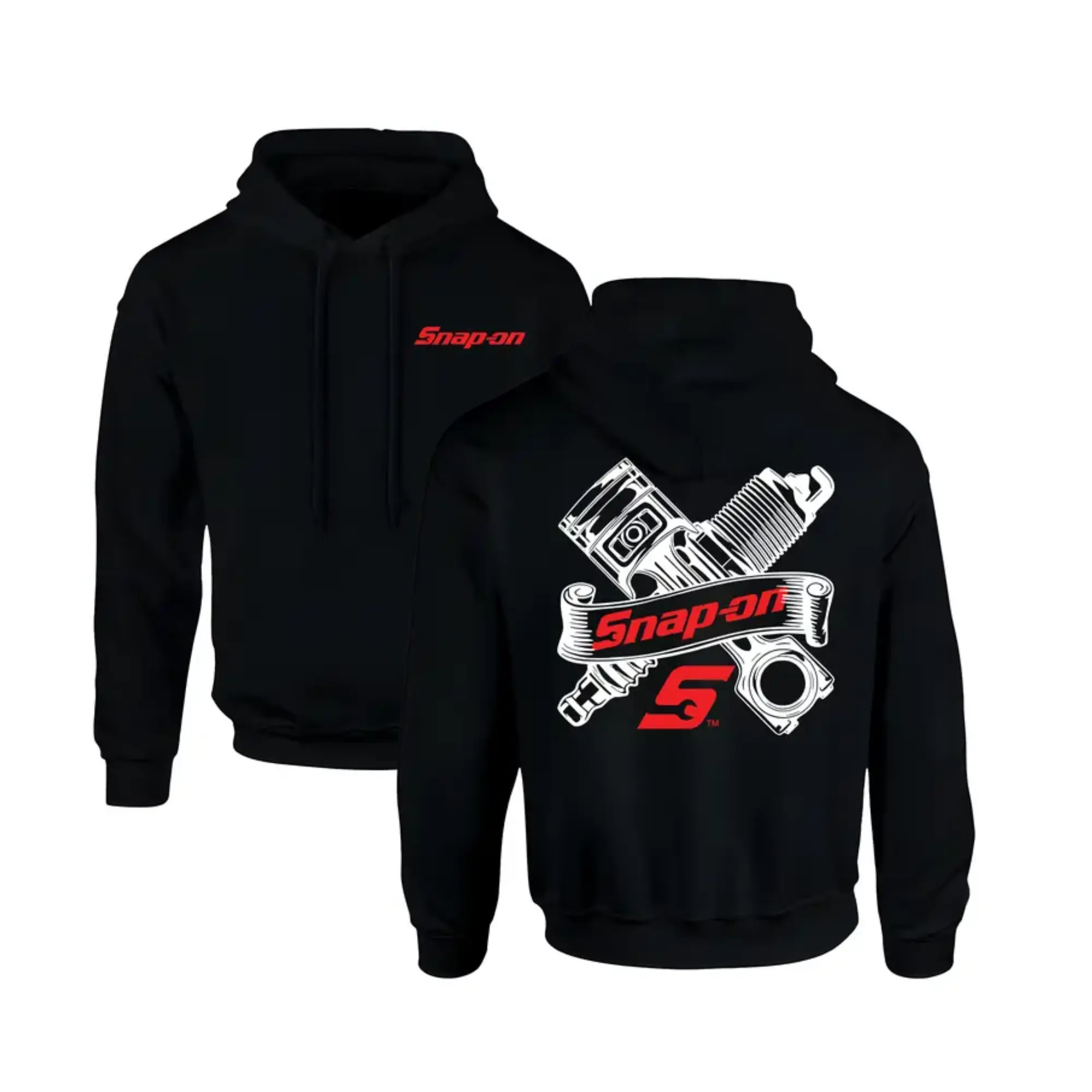 Sn@p-0n Hoodie with Engine Parts Double sides 100% Cotton Shirt for Men, Sn@p-0n Hoodie, Hardworking Job Shirt for Men, Top Menswear Make in USA