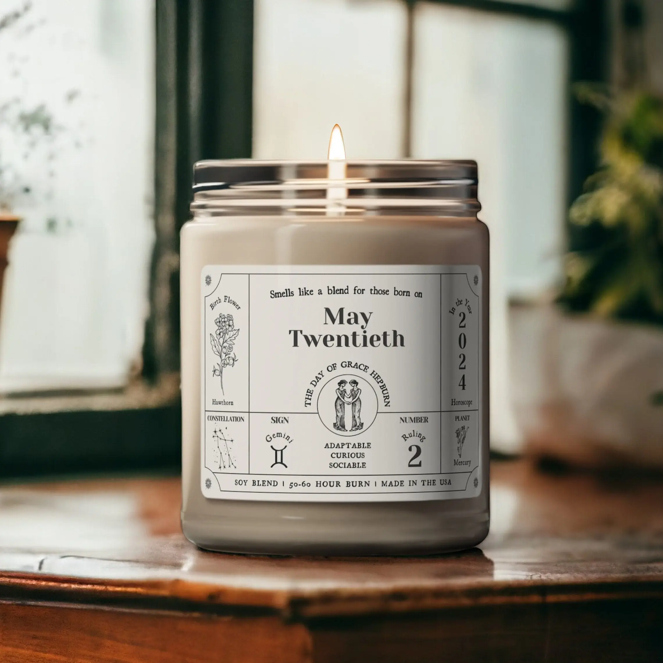 Personalized Zodiac Candle Gift | Birthdate Candle Gift for Bestfriend Gemini Candle Gifts | Nontoxic Intention Candles | Birth Month Candle