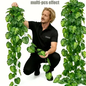 2pcs Artificial Monstera Vine Garland, Extra-Long 67-inch Version, Artificial Hanging. Suitable for Gardens, Balconies, Patios, Offices, and Home Environments. Ideal for Valentine's Day, Mother's Day