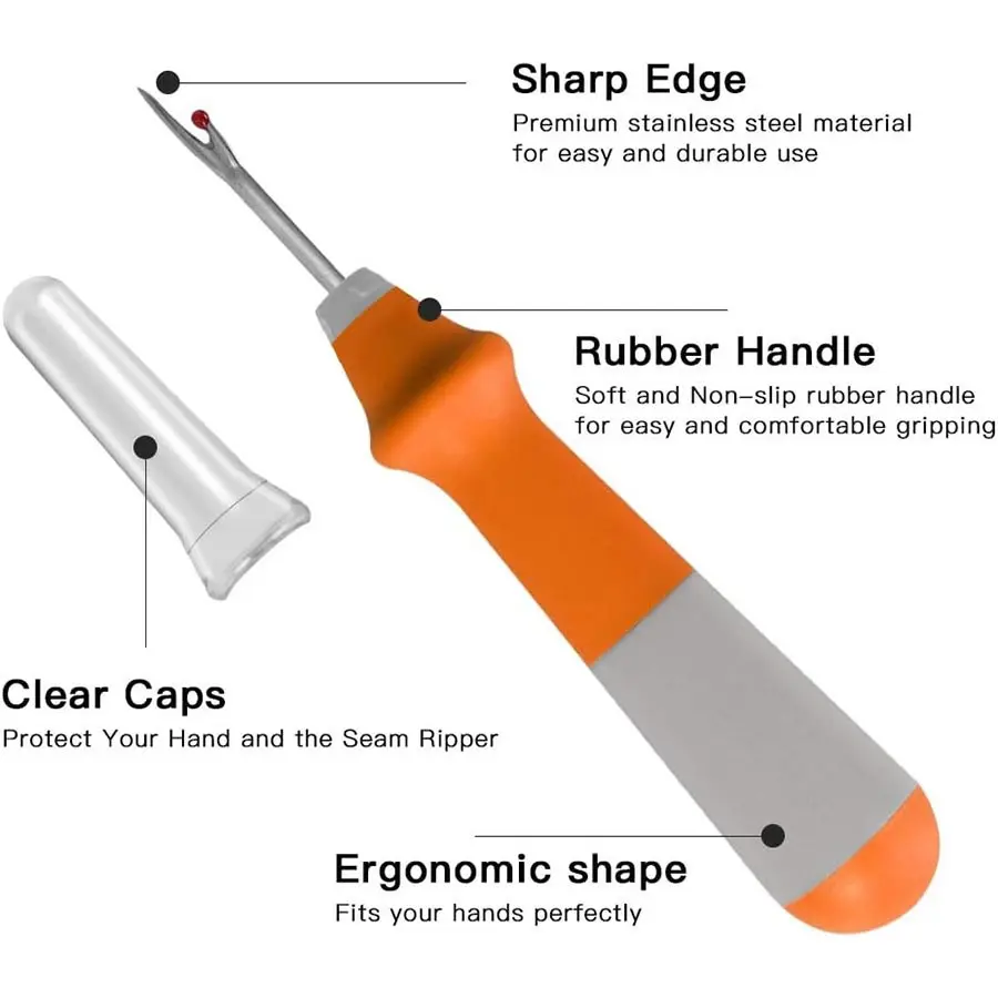 3-Piece Seam Ripper Set, Ergonomic Handle, Colorful Large Thread Cutter, Convenient Sewing Tool, Ideal for Hemming and Seams Removal