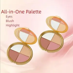 Highlighter Eyeshadow Blush Palette, Natural Makeup, Diamond Texture, Multi-Purpose, Portable for Everyday Use, Essential Cosmetics for Beginners powder shimmer face multi-use color