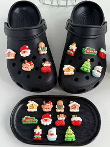 11 Piece Cute Christmas Theme Shoe Charms Set, Croc Charm Set, Gingerbread House Reindeer Santa Decorations, Holiday Hole Shoes Accessories