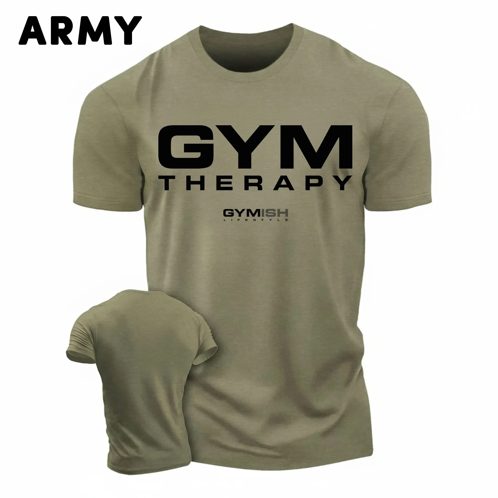 Gymish Lifestyle Gym Therapy Workout Shirts for Men, Lifting T-Shirt for Gym Workout