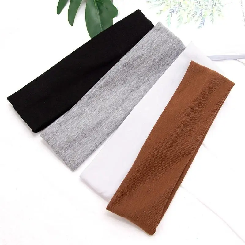 Elastic Cotton Hair Bands, Solid Color Stretch Headbands for Men & Women, Soft Breathable Sweatband, Non-slip Hair Holder for Running, Fitness, Yoga, Makeup, Face Washing, Daily Casual Wear, Practical Universal Sports and Beauty Hair Accessories