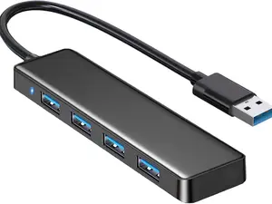 USB 3.0 Hub, 4-Port USB Hub USB Splitter USB Expander for Laptop, Xbox, Flash Drive, HDD, Console, Printer, Camera, Keyboard, Mouse