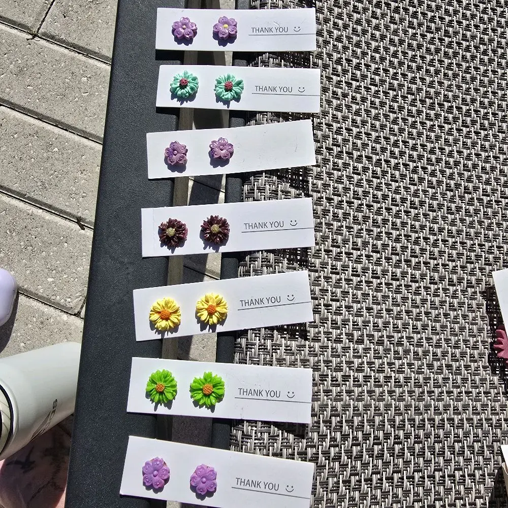 you pick, flower clay handmade stud earrings great for little girls!
