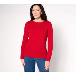 Belle by Kim Gravel Diagonal Shaker Side Sweater