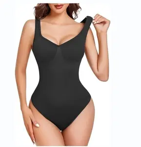 Womens Shapewear Bodysuits Tummy Control Medium Compression Soft Nylon Sleeveless Tank Tops Adjustable Spaghetti Straps All Seasons