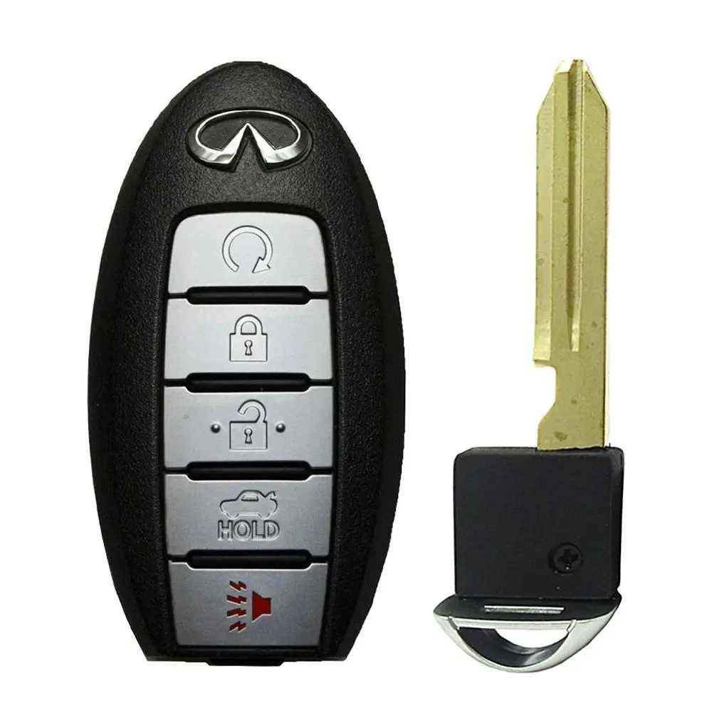 5B Smart Key Fob with Trunk Function, Remote Start, Panic Button & Key Lock for 2016-2020 Infiniti Q50/Q60 Fit, FCC# KR5S180144014 - 285E3-4HK0A, Car Interior Accessory, Auto Accessory