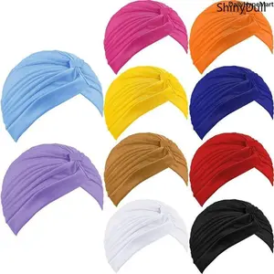 Women's 10-Pack Stretchy Turban Caps, Chemo Head Wraps, Daily Beanies for Home & Outdoor Use