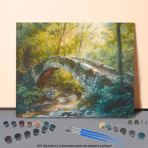 Tree & Bridge Pattern DIY Painting By Numbers Kit, 1 Set Frameless DIY Paint By Numbers Kit, Wall Art Decor for Home Living Room Bedroom