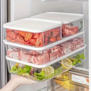 Food Storage Box with Lid, Leak Proof Lids, 3/10pcs Clear Food Fruit Meat Storage Container, Refrigerator Organizer for Home Kitchen Outdoor Picnic, Stackable Storage Containers