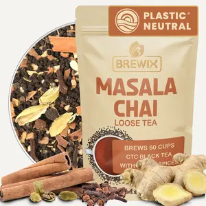 BREWIX Masala Chai | Authentic Indian Loose Leaf Tea with Real Spices | 50-125 Cups