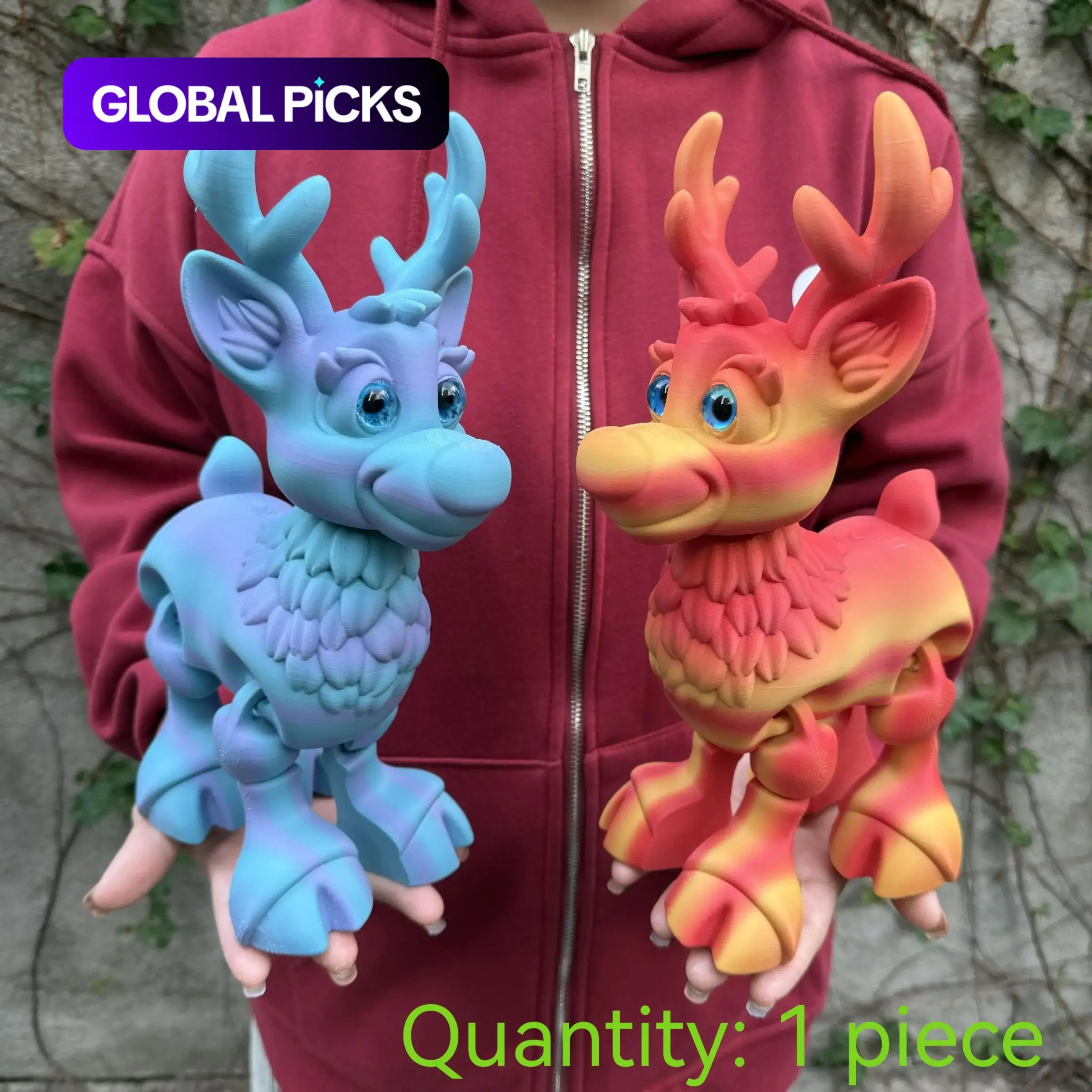 3D-Printed Deer Statue Figurine with Realistic Eyes, Two Sizes, Unique Desktop Decoration, Christmas Home Decor Gift #GLOBAL PICKS