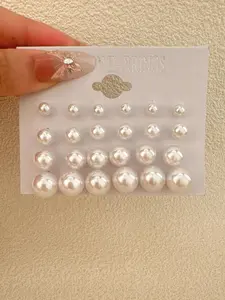 Women's Cute Faux Pearl Decor Stud Earrings, Elegant Minimalist Stud Earrings for Women & Girls, Trendy All-match & Exquisite Jewelry for Birthday Gift, Ear Studs, Earrings Set