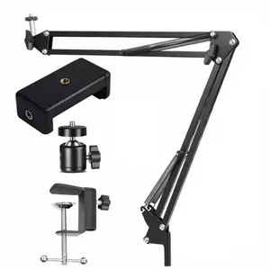 Flexible Arm Tripod for Phone Stand, Table Folded Anchor Online Desktop Laptop Video Live Overhead Shot Photography, Mobile Phone Accessories