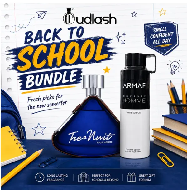 Back to School Bundle | Armaf Tres Nuit + Odyssey Homme White Body Spray | Eau De Parfum | 100 - 200 ML | Spicy - Citrus & Aromatic Notes