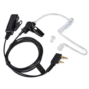 Two-Way Radio Earpiece w/Mic ,Acoustic Coil Tube Headset Headphone Wired Compatible with Kenwood, Baofeng, Retevis, Pxton, Wouxun TH-F6 TK-208 UV5R/Plus PX-777/Plus KG-699 etc. Walkie Talkie for Police Security and Law Enforcement Use