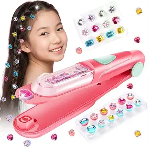 Hair Gem Stamper Kit for Girls - Rhinestone Bedazzling Kit with Reusable Sparkly Diamonds, Easy Clip-On Hair Accessories, Secure Hold, Easy Glitz Application, Quick Shine Effect, Birthday Gift Idea