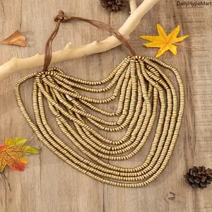 Women's Punk Style Beaded Choker - Bold Large Bead Short Necklace, Ideal Anniversary Gifts