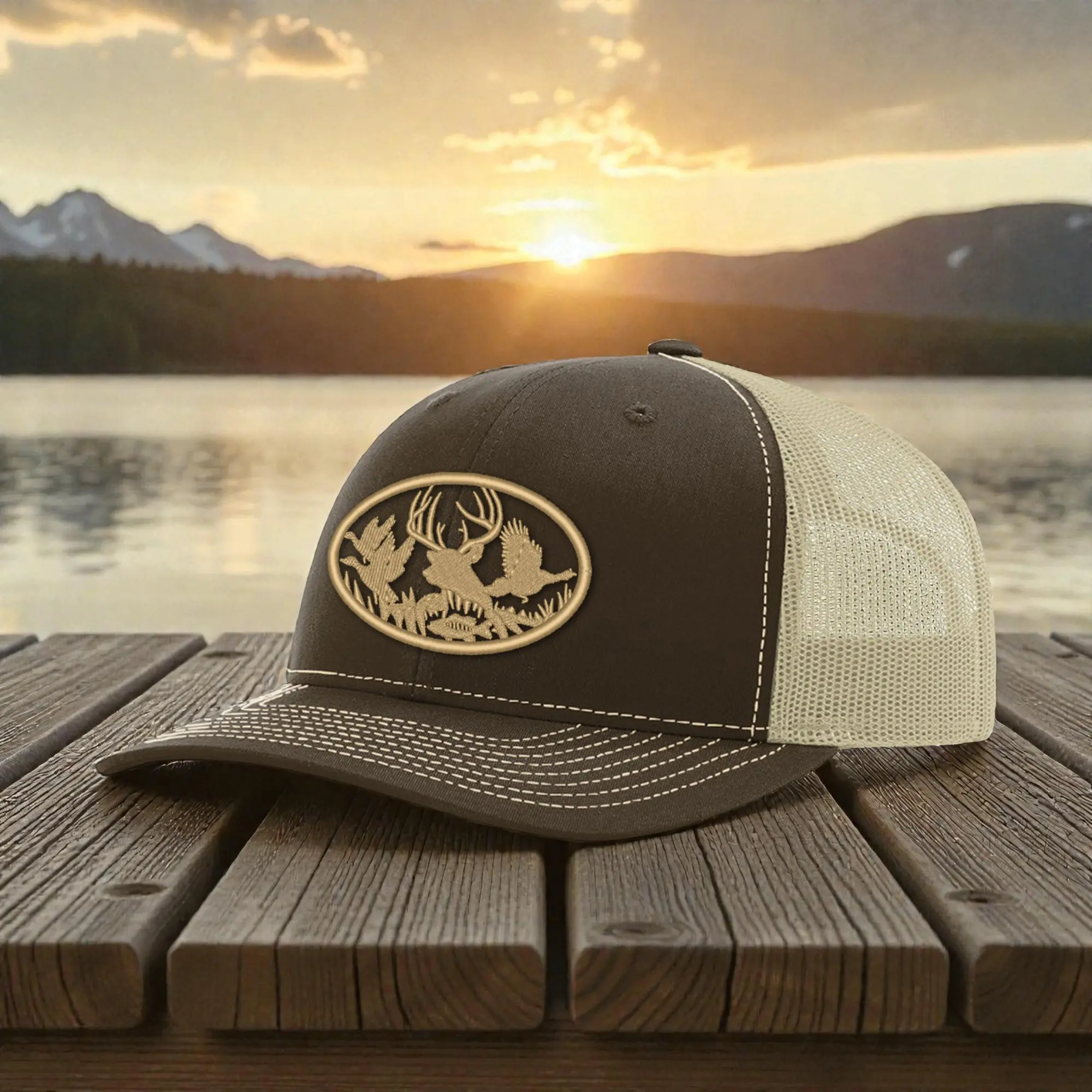 Trucker Hat with Embroidered Deer Design, a Premium Quality Unisex Cotton Snapback Baseball Cap for Hunting & Outdoors, Baseball Cap Snapback, Caps With Designs