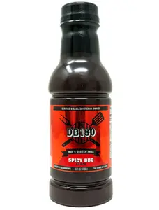 DB180 Spicy BBQ Sauce - MSG-Free, Gluten-Free, 16oz Bottle with Real Ingredients & Authentic Flavor