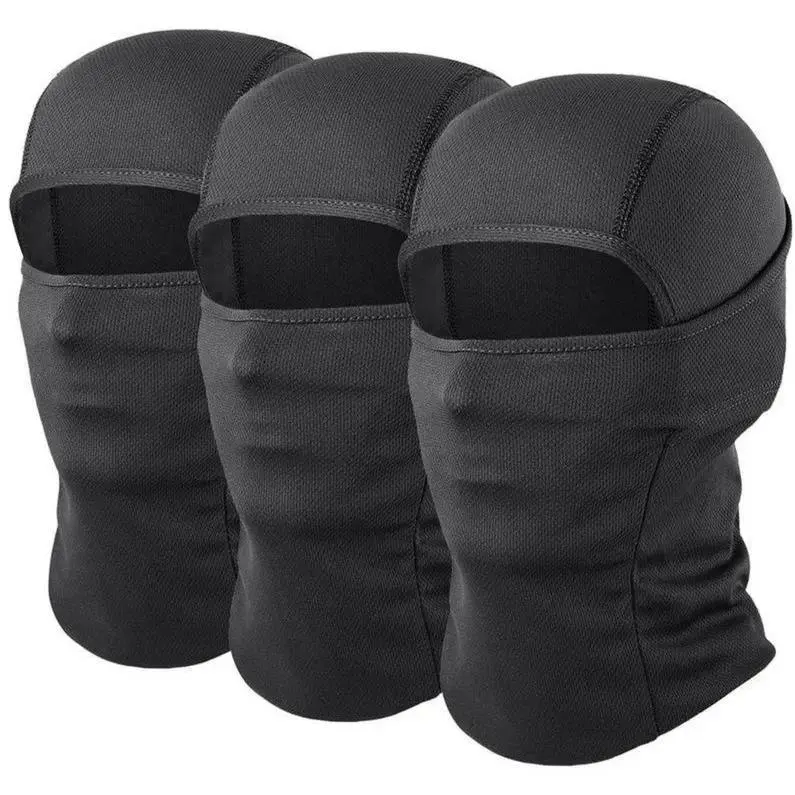Unisex 3-Pack Value Balaclava Headwear - 37cm Full Face Windproof Ski Mask, Cooling Breathable UV Protection Gear for Racing, Motorbike Style Head & Face Covers, Sporty Use