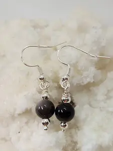 Silver Sheen Obsidian Earrings