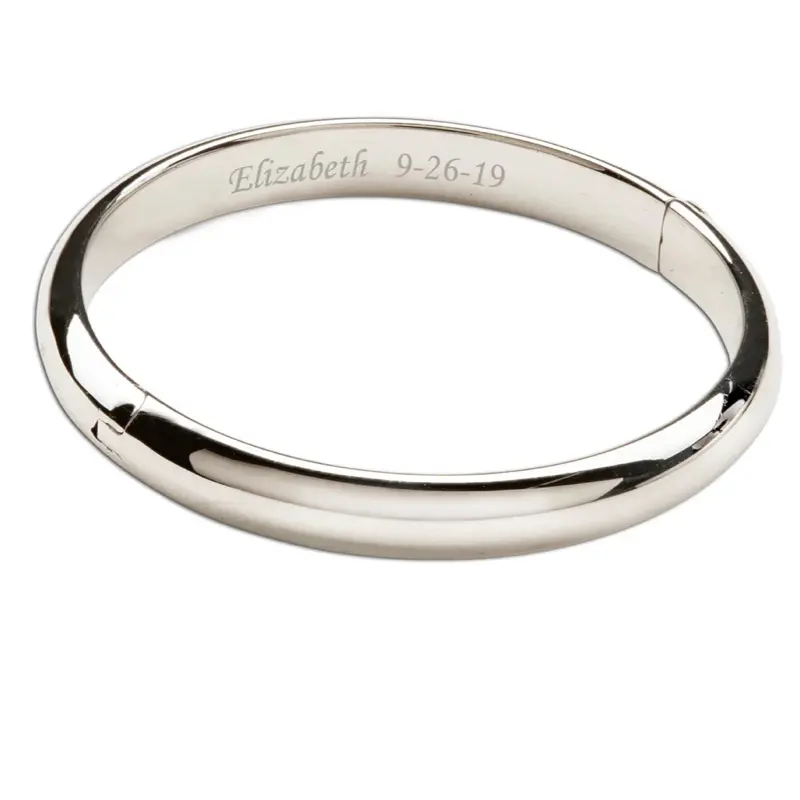Silver Baby Bangle Bracelet – Adjustable Kids Jewelry Gift