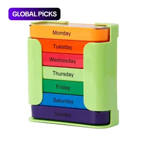 7-day Pill Storage Box, 1 Count Portable Lightweight Large Capacity Pill Organizer, Daily Pill Storage Box for Home Office Travel, Home Supplies #GLOBAL PICKS