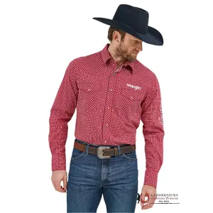 WRANGLER LOGO SHIRT CLASSIC FIT RED LONG SLEEVE 112359468