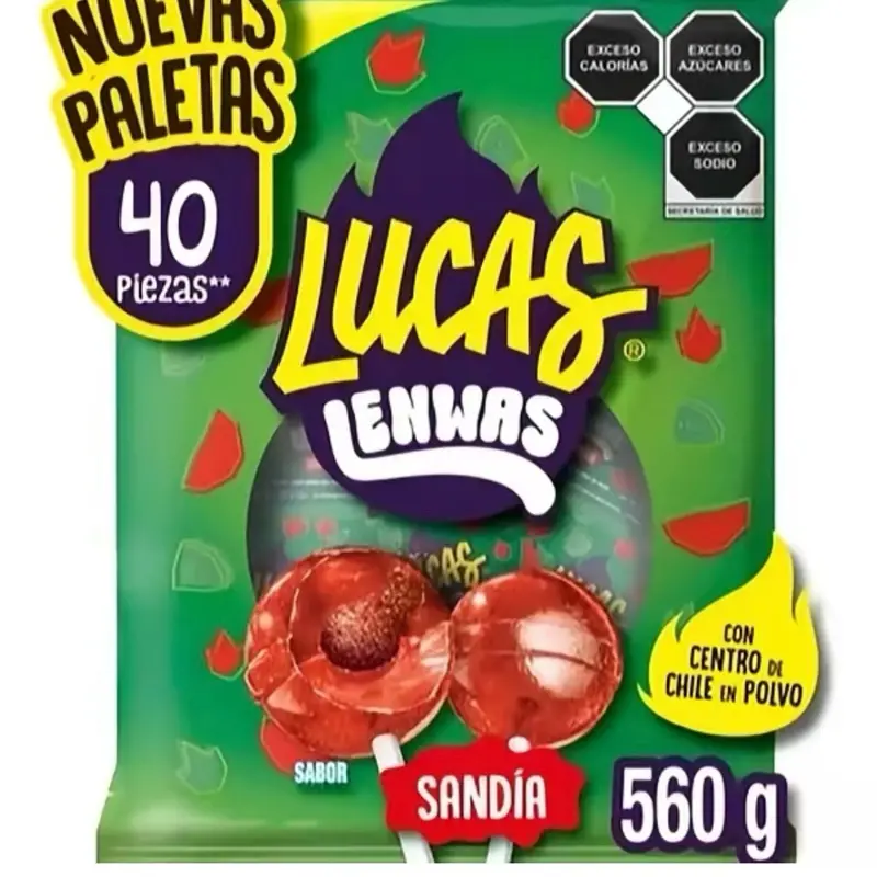 Lucas Lenwas-Watermelon with Chili Powder Center Lollipops