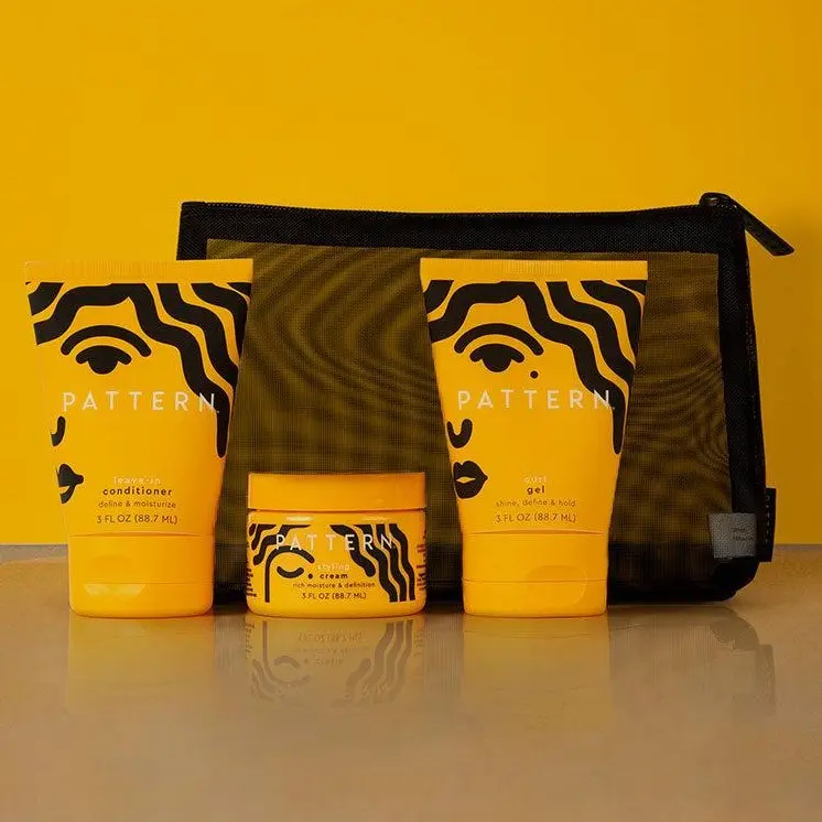 PATTERN Beauty Curl Cocktail Kit | 3-Piece Leave-In, Styling Cream & Curl Gel with Mesh Bag