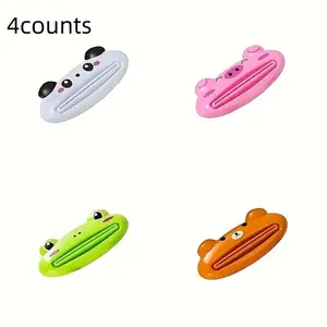 4-Piece Colorful Cute Lazy Toothpaste Squeezer, Manual Toothpaste Squeeze Tool for Easy Application, Ideal for Kids & Adults