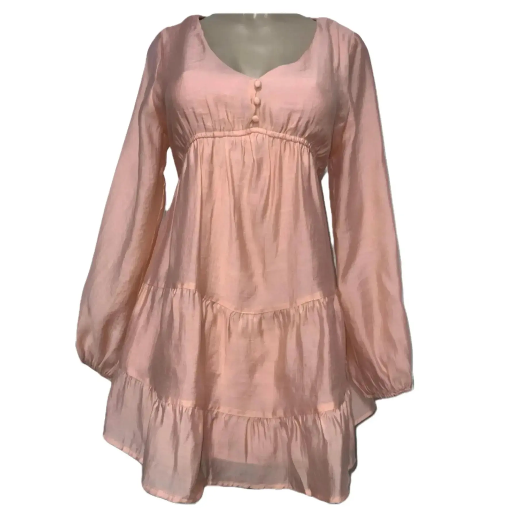 Kori America Mini Long Sleeve Blush Cottage Dress