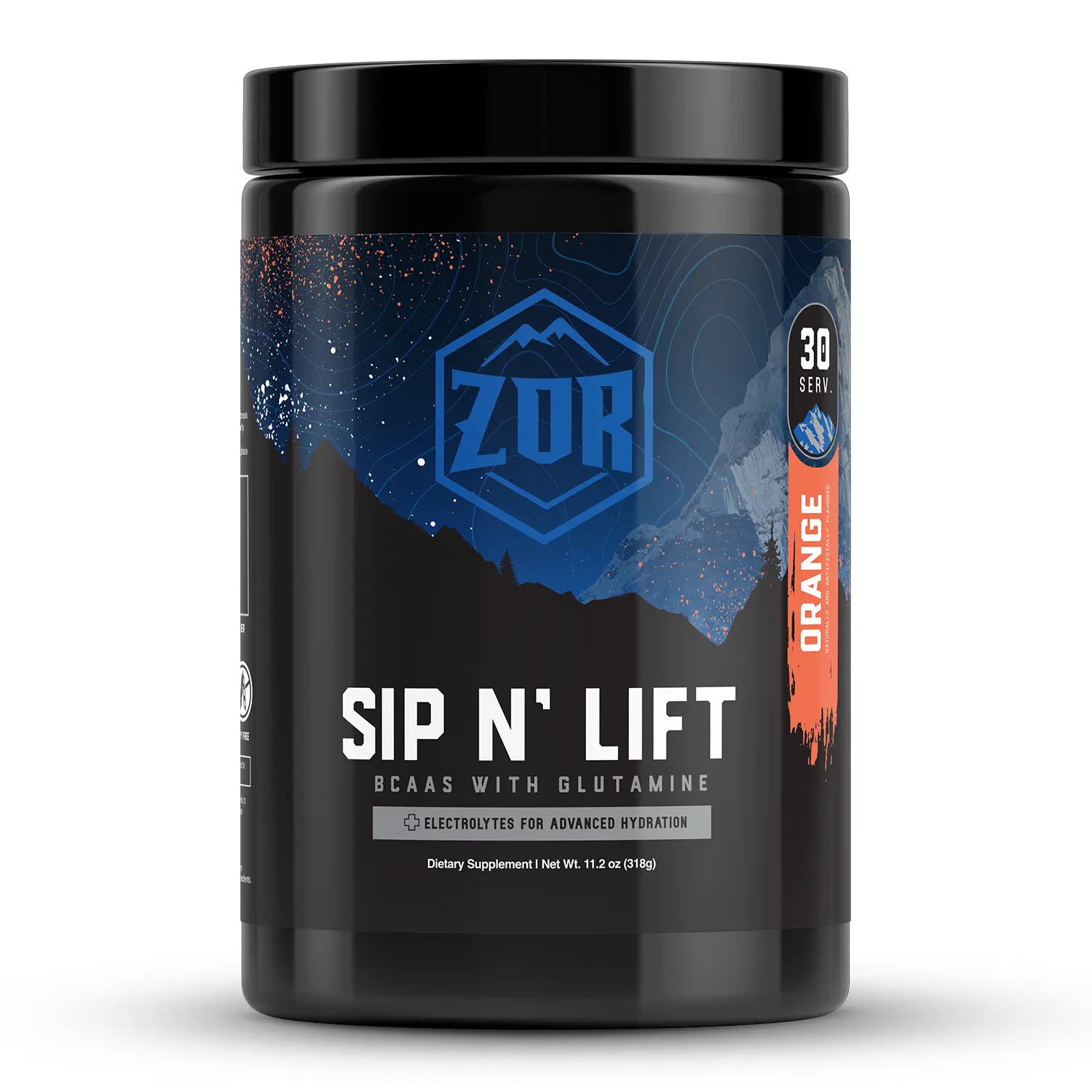 Zor Labs Sip N' Lift BCAA Powder with Glutamine & Electrolytes - Branched Chain Amino Acids (BCAAs) Supplement for Intra Workout Hydration & Post Workout Recovery