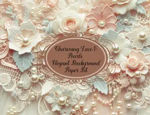 Charming Lace & Pearls: Elegant Background Paper Kit