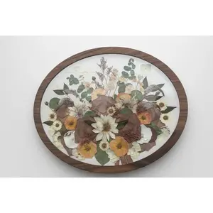 Oval Preserved Floral Memory Frame | Pressed Flower Art for Weddings & Memorials