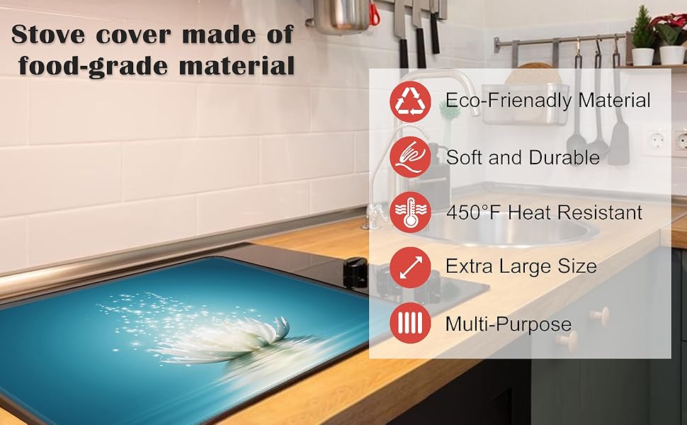 JOYFINITY Autumnal Forest Stove Top Covers,Mountains Stove Cover,Anti-Slip Heat Resistant Glass Cooktop Covers,Kitchen Stovetop Protector Mat,Waterproof Countertop Protector