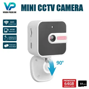 Smart Security Camera 360° PTZ Rotation, 90° Vertical Flip, HD WiFi Home Surveillance Camera, Two-Way Audio Pet Camera, Indoor Outdoor Monitor with 64GB TF Card Wireless Wifi Camera